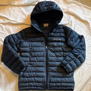 Columbia Quilted Hooded Jacket in Dark Blue